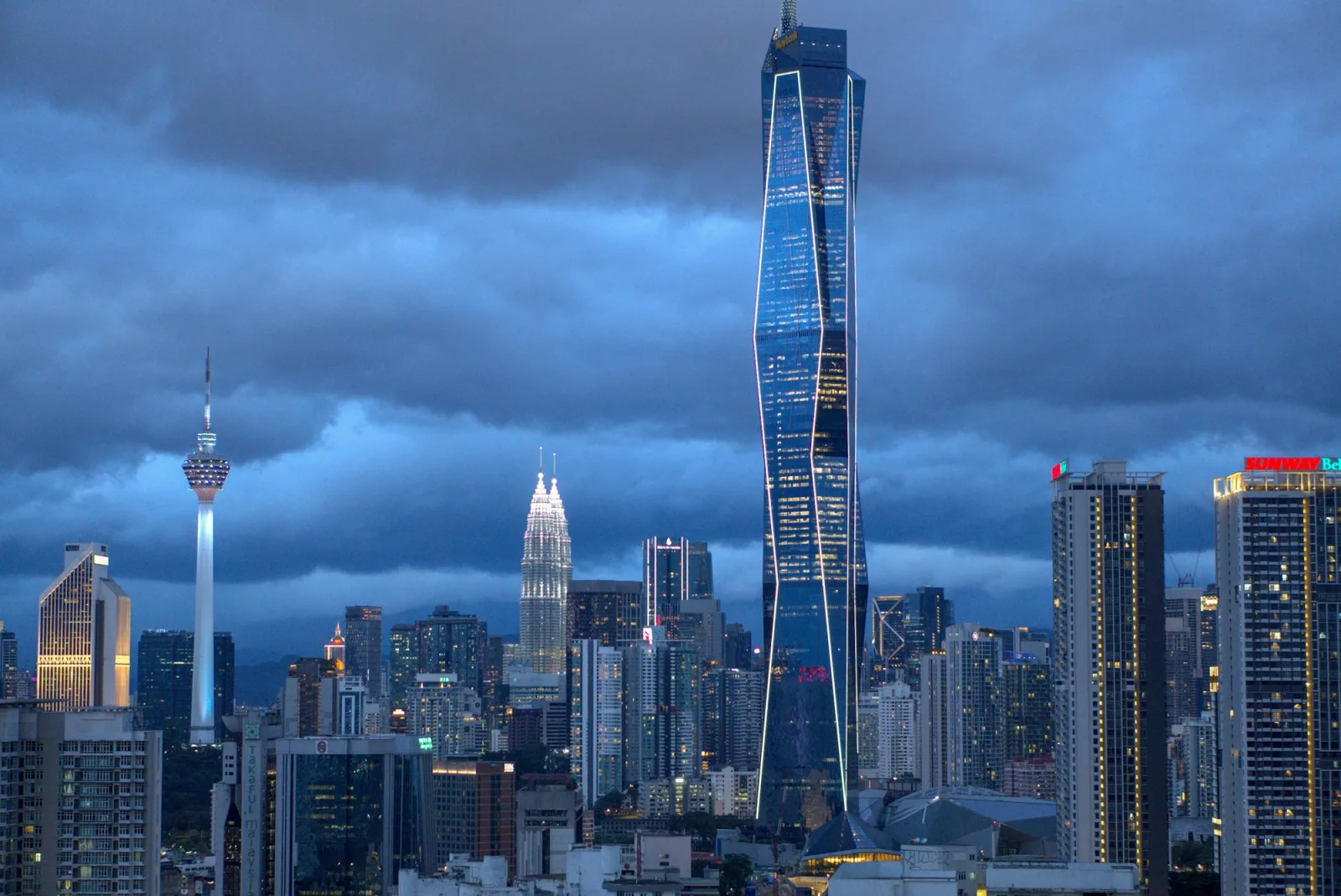 Kuala Lumpur skyline at blue hour